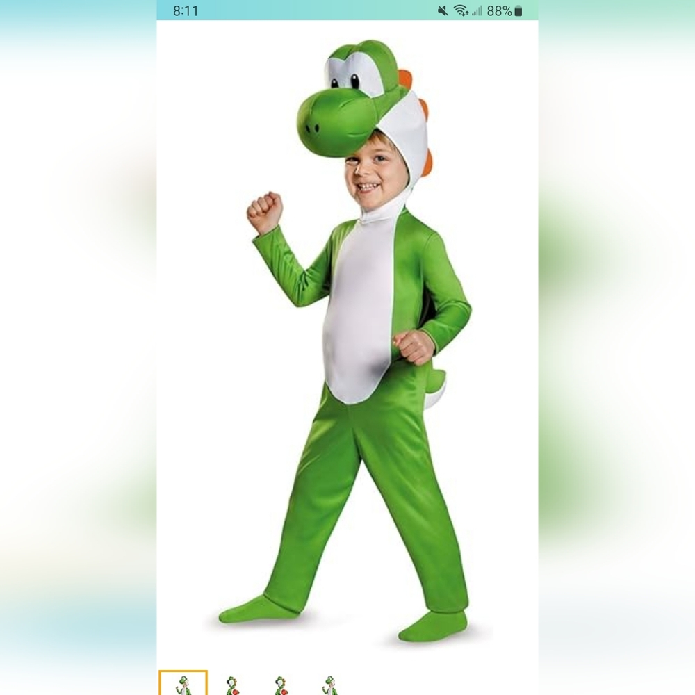 Yoshi toddler Halloween costume size 2T